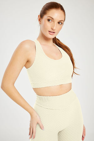 Croco Skin Scoop Top French Vanilla