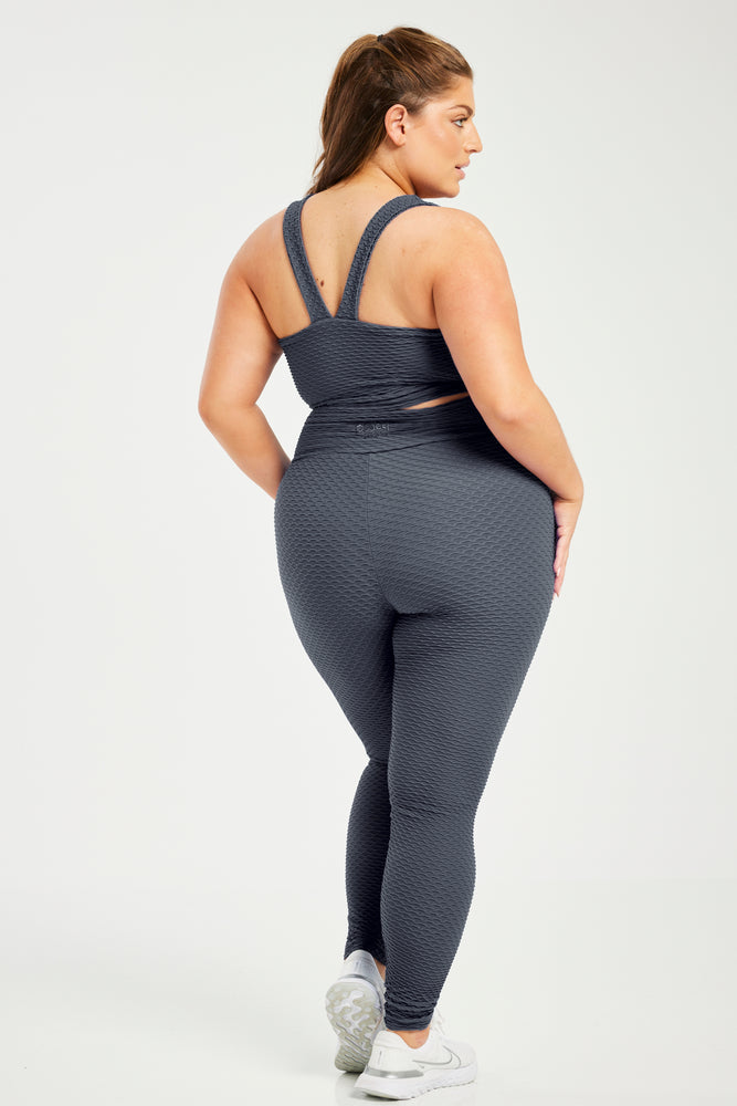 Croco Skin Seamless Leggings Dark Grey