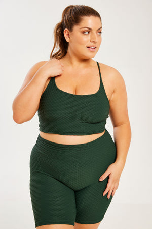 Croco Skin Bralette Forest Green