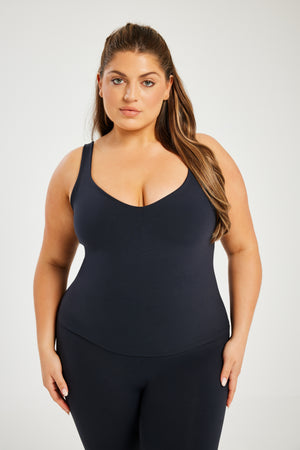 Super Stretch Sweetheart Tank Black