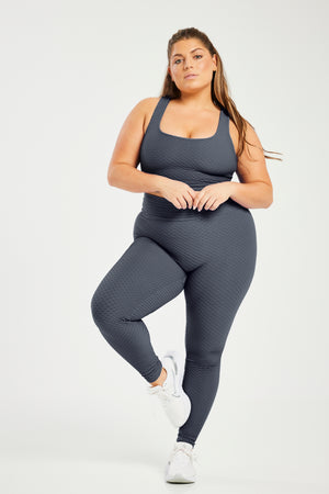 Croco Skin Seamless Leggings Dark Grey