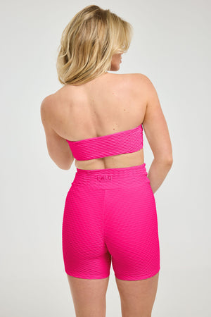 Croco Skin Bandeau Top Ultra Pink