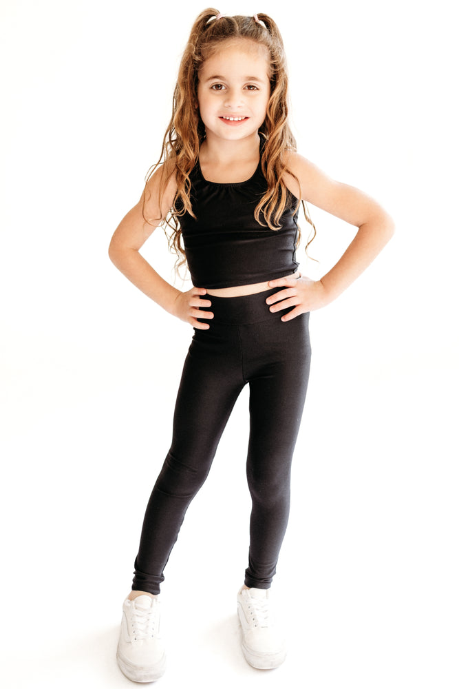 Hi-Shine Stretch Kids Leggings Black