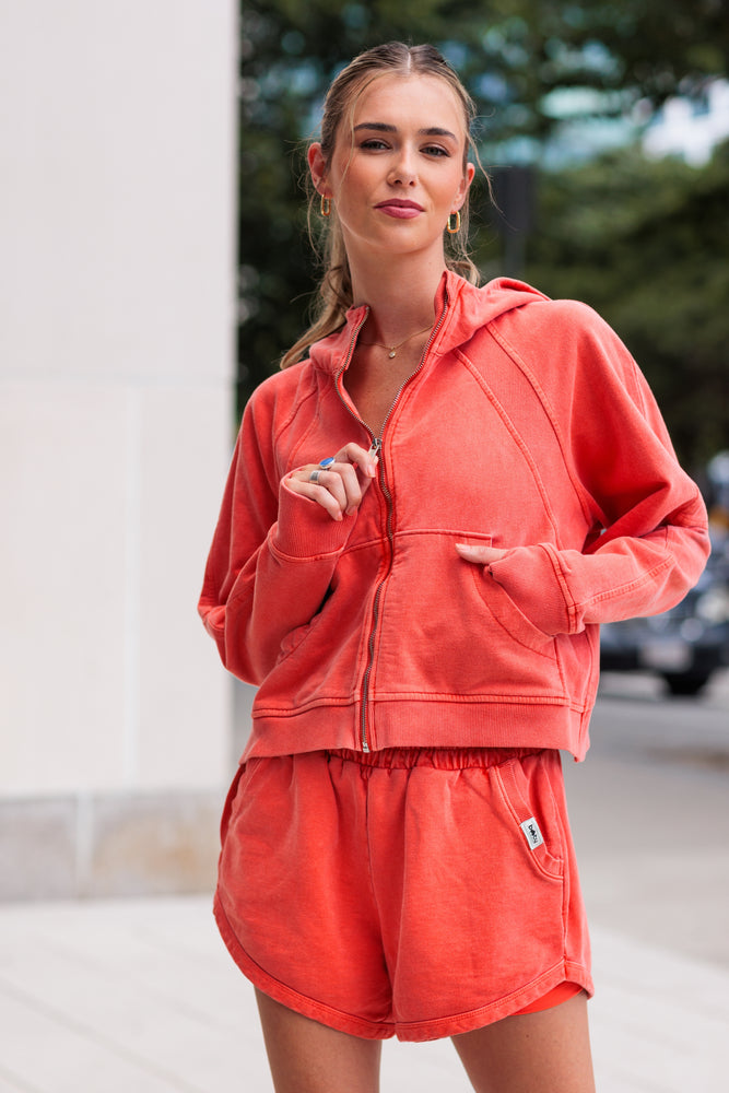Vintage Wash Full Zip Aperol