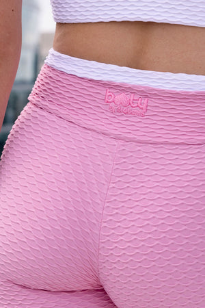 Croco Skin Seamless Crossover Shorts Two Tone Blossom & White