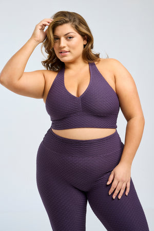 Croco Skin Curvy Top Dusk