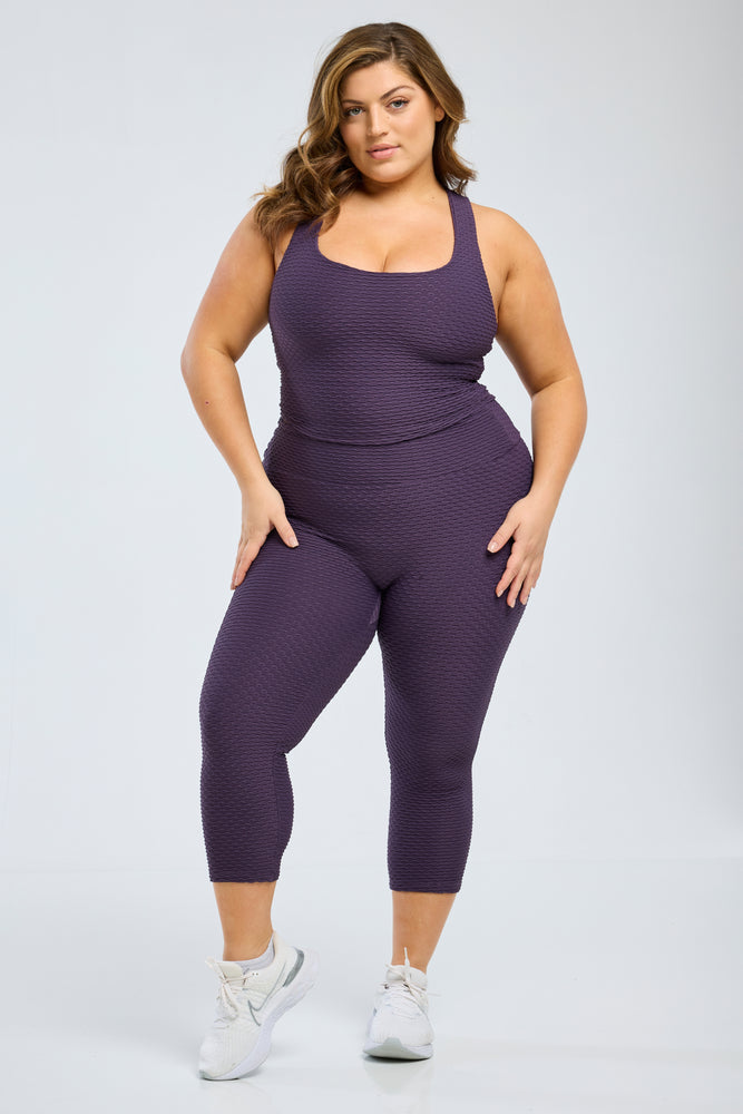 Croco Skin Seamless Cropped Leggings Dusk