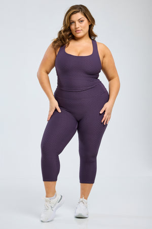 Croco Skin Seamless Cropped Leggings Dusk