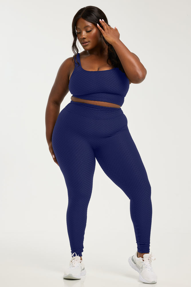 Croco Skin Seamless Leggings Midnight Blue