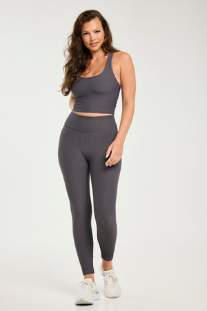 Croco Skin Seamless Leggings Dark Grey