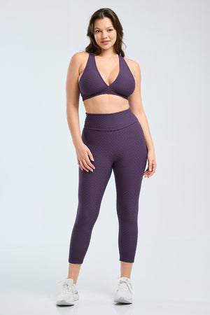 Croco Skin Seamless Cropped Leggings Dusk