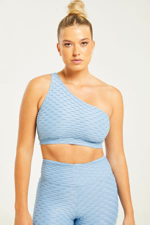 Chrome One Shoulder Top Something Blue (FINAL SALE)