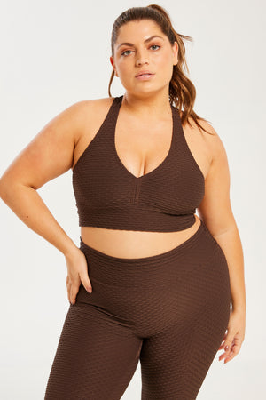 Croco Skin Curvy Top Coffee