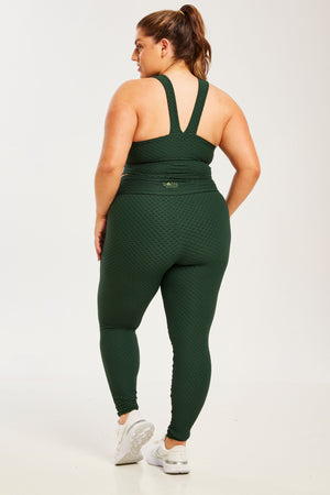 Croco Skin Seamless Leggings Forest Green