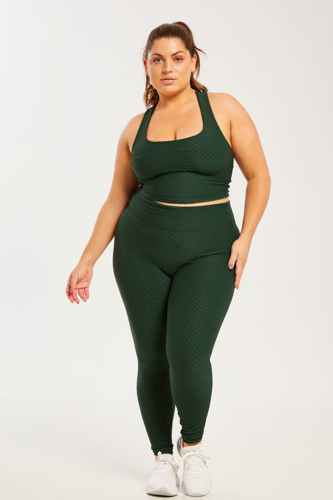 Croco Skin Seamless Leggings Forest Green