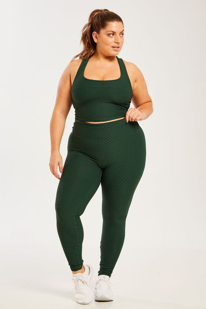 Croco Skin Seamless Leggings Forest Green