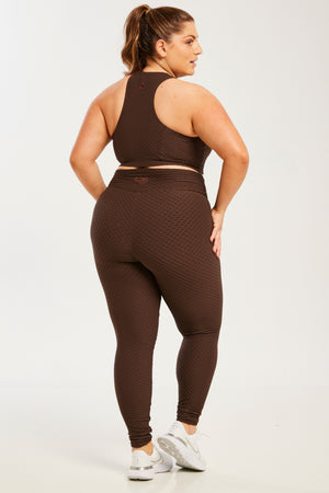 Croco Skin Seamless Leggings Coffee