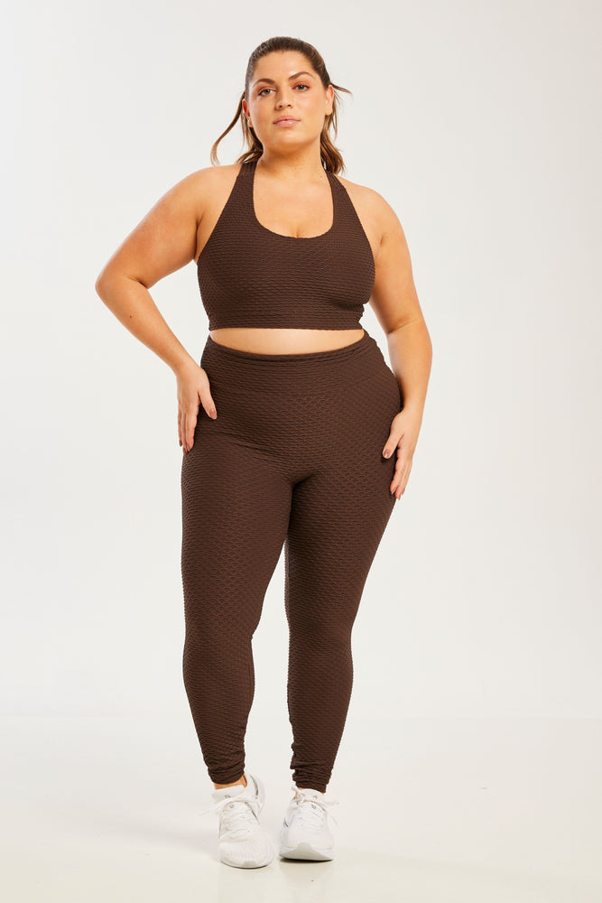 Croco Skin Seamless Leggings Coffee