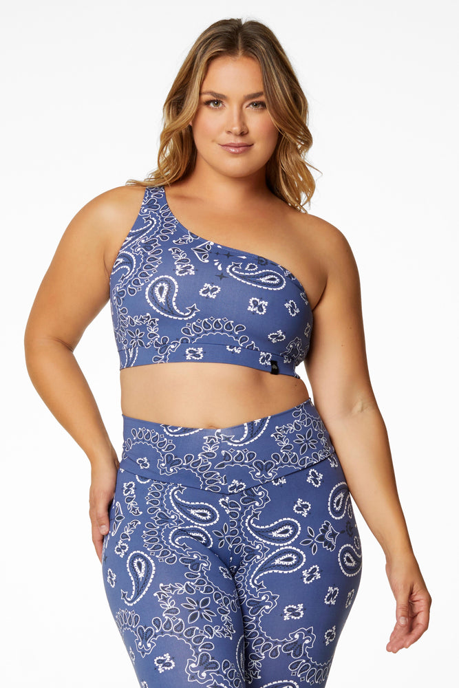 Bandana One Shoulder Top Indigo (FINAL SALE)