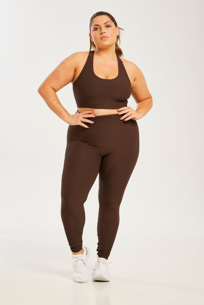 Croco Skin Seamless Leggings Coffee