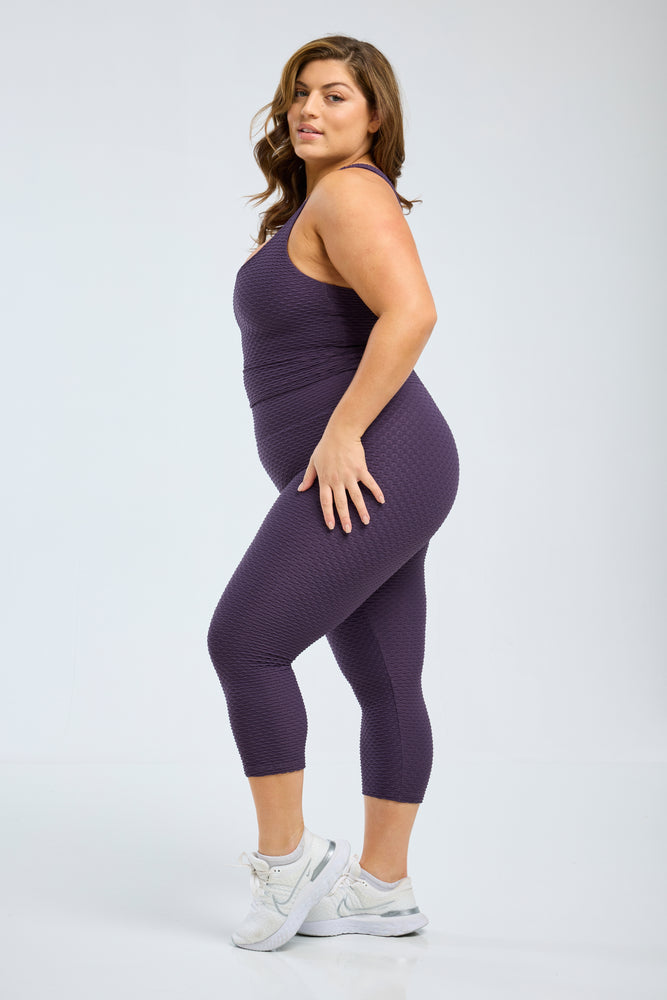 Croco Skin Seamless Cropped Leggings Dusk