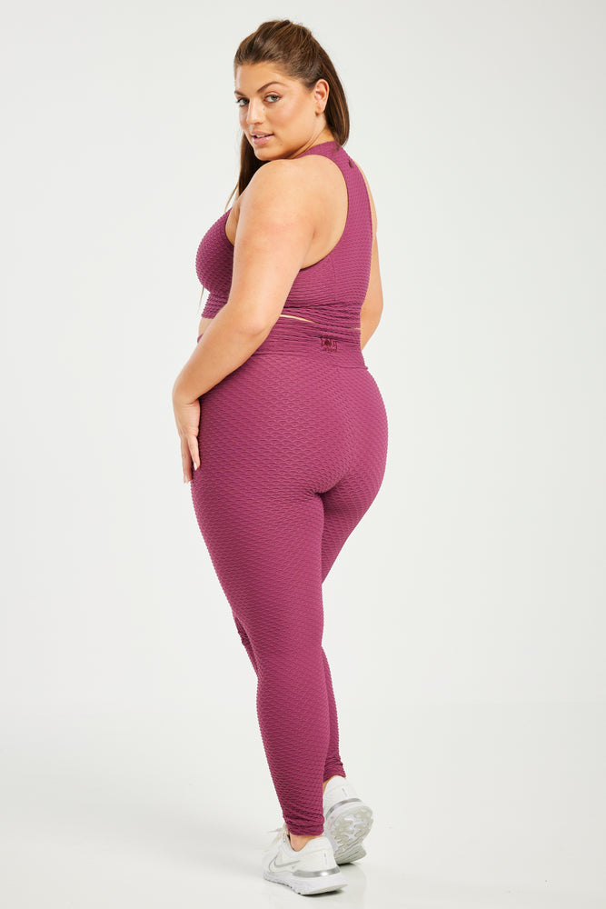 Croco Skin Seamless Leggings Berry