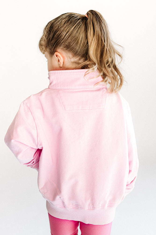 Kids Half Zip Sweatshirt Pink