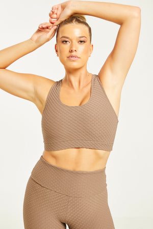 Croco Skin Scoop Top Mocha (FINAL SALE)