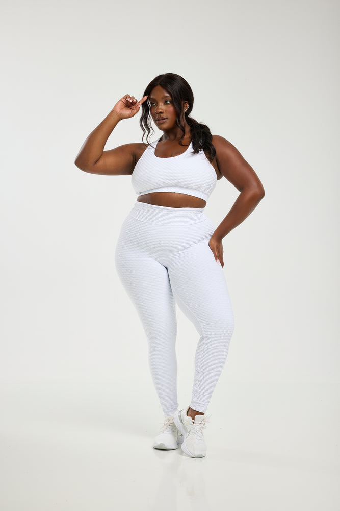 Croco Skin Seamless Leggings White