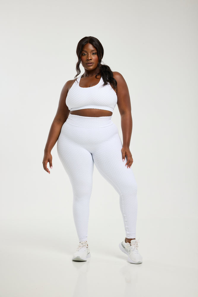 Croco Skin Seamless Leggings White