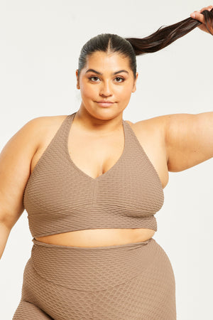 Croco Skin Curvy Top Mocha (FINAL SALE)