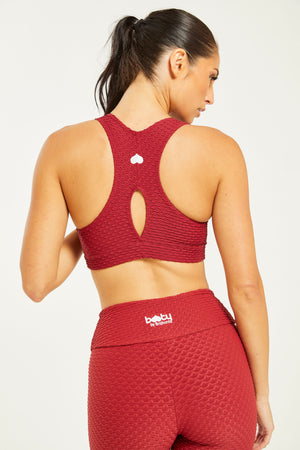 Croco Skin Deep V Top Crimson Red (FINAL SALE)