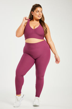 Croco Skin Seamless Leggings Berry