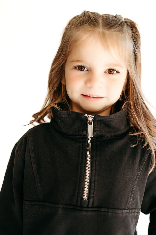 Kids Half Zip Sweatshirt Black