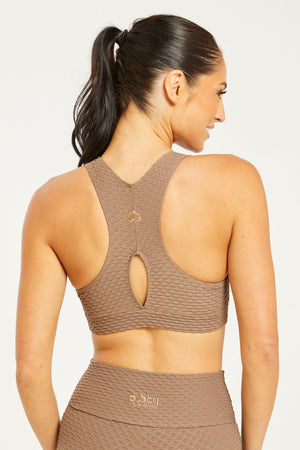 Croco Skin Deep V Top Mocha (FINAL SALE)