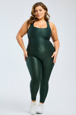 Hi-Shine Pocket Leggings Forest Green