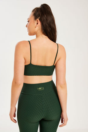 Croco Skin Bralette Forest Green