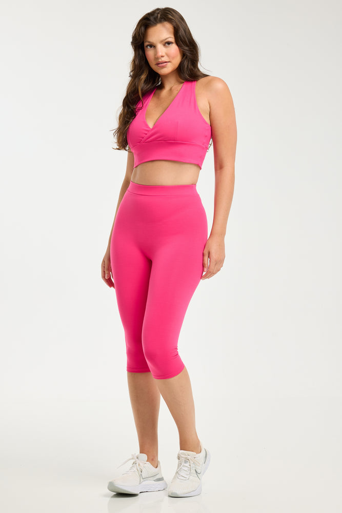 Super Stretch Capri Leggings Fuchsia