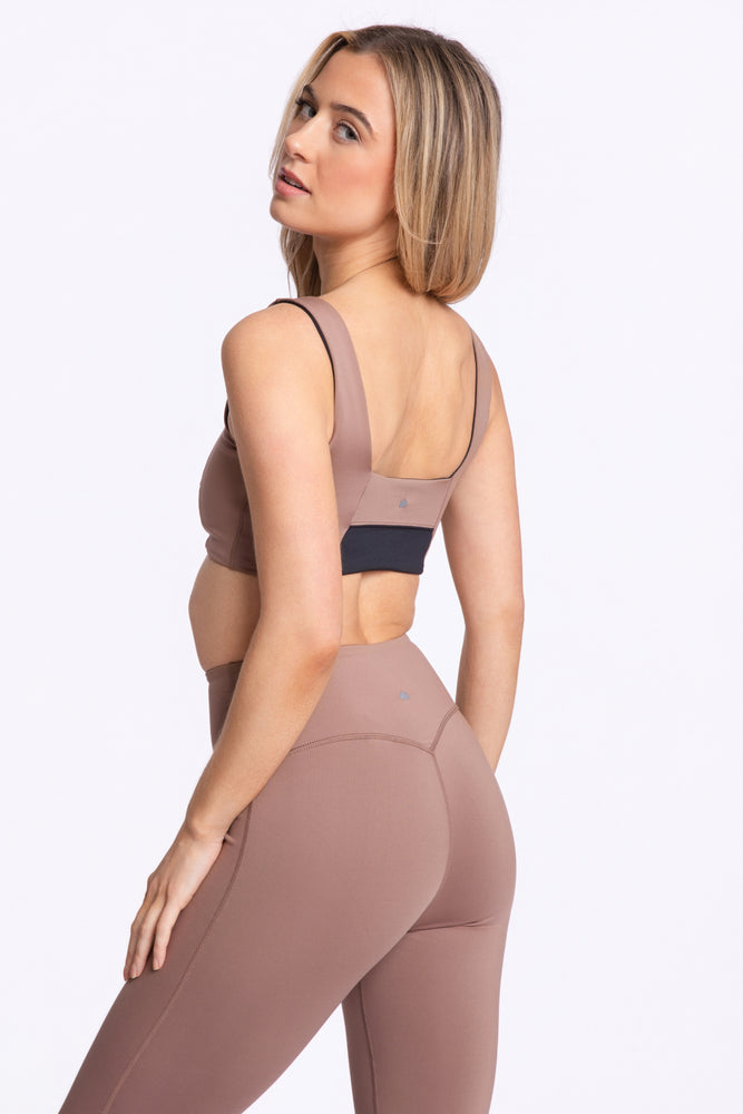 FORMFIT Square Neck Bralette Two Tone Black & Mocha