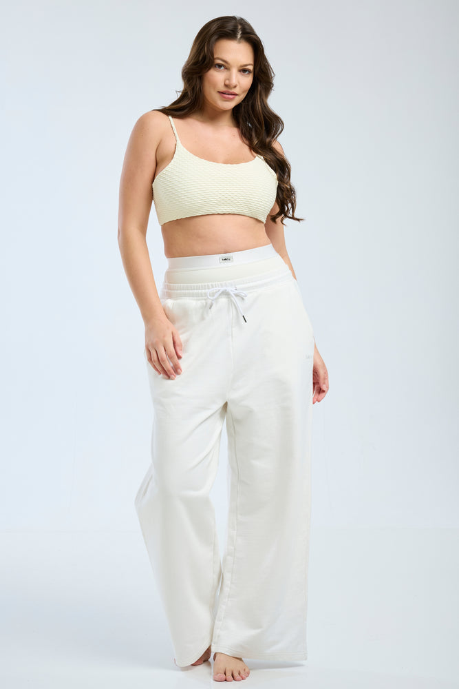 Double Waist Oversized Sweatpants Ivory