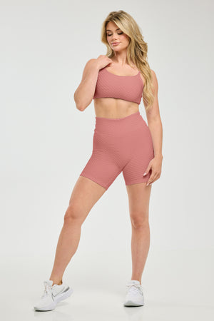 Croco Skin Seamless Shorts Rosé