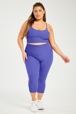 Croco Skin Seamless Cropped Leggings Iris