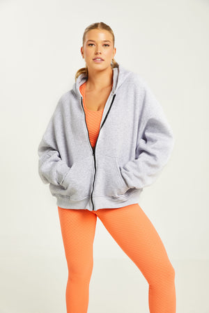 Boyfriend Zip Up Light Grey