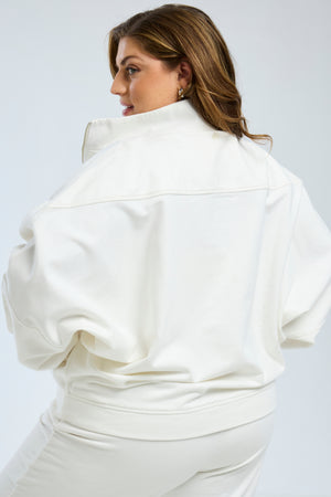 Half Zip Slouchy Pullover Ivory