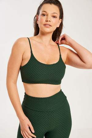 Croco Skin Bralette Forest Green