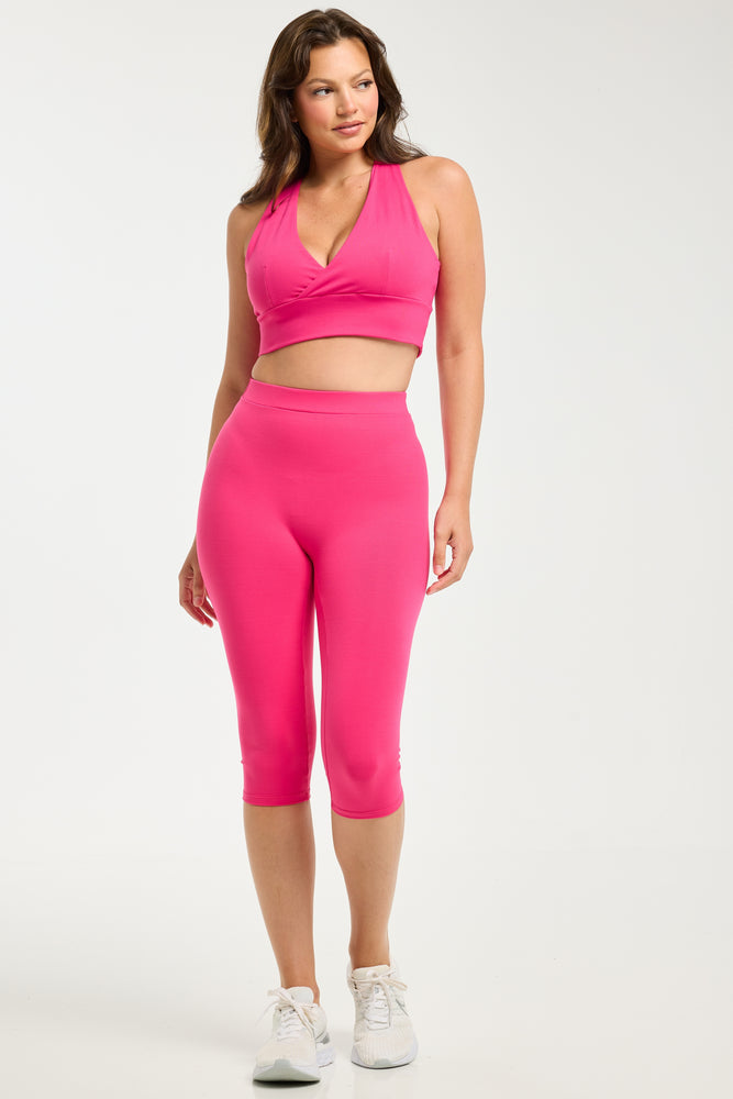 Super Stretch Capri Leggings Fuchsia