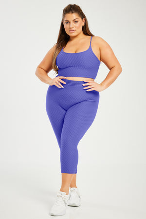 Croco Skin Seamless Cropped Leggings Iris