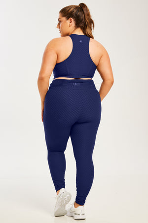 Croco Skin Seamless Leggings Midnight Blue