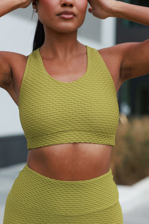 Croco Skin Scoop Top Olive