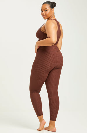 Croco Skin Leggings Mahogany (WITH SEAM-FINAL SALE)